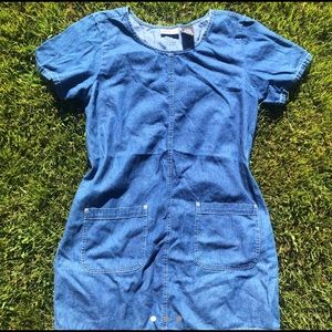 Denim dress with pockets